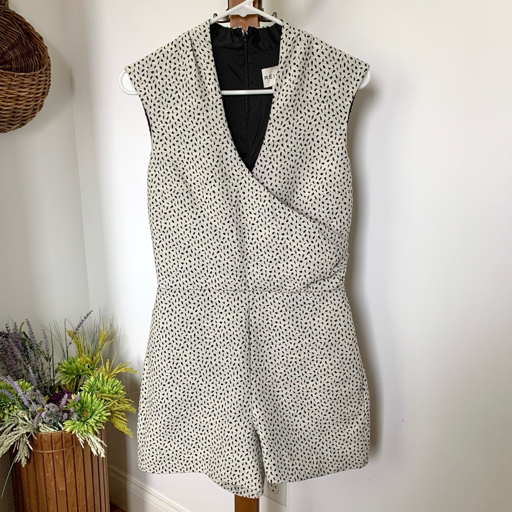 Reiss Jeannette Speckled Jacquard Romper Playsuit sz 4 SM - Picture 3 of 16